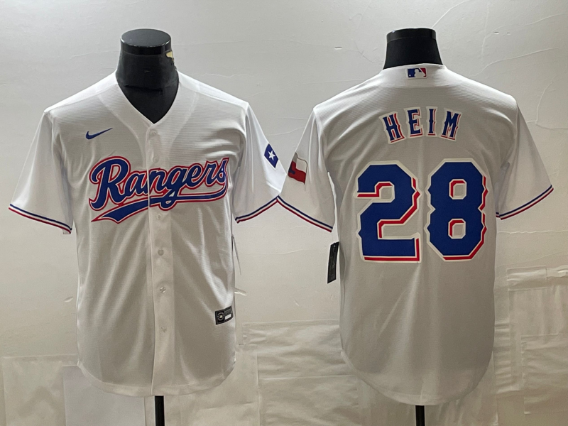 Men's Texas Rangers Jonah Heim #28 White Home Jersey